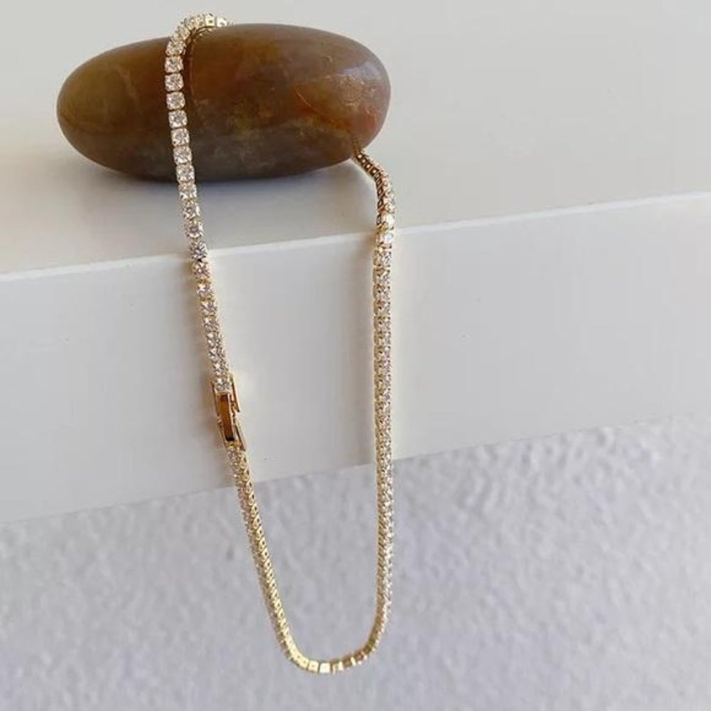 18K Gold plated choker necklace, nice Necklace, cute Necklace - Picture 6 of 7